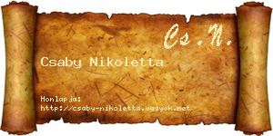 Csaby Nikoletta névjegykártya
