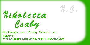 nikoletta csaby business card